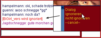 Einen nervigen Chattter ignoieren